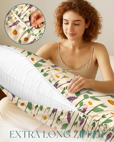 Miss Adola Soft Silk Body Pillow Cover, 20x54 Inch, Wild Floral - Image 5