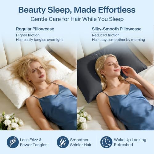 Luxury Cooling Pillowcases Standard Size 2 Pack, Q-Max>0.4 Cool Touch - Image 3
