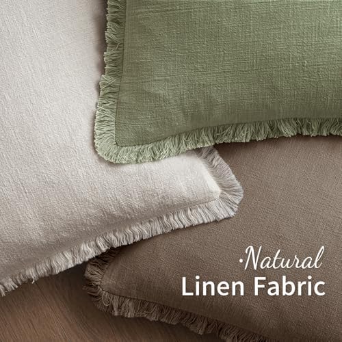 MIULEE Linen Decorative Fall Euro Throw Pillow Covers Cocoa Brown 26x26 - Image 4