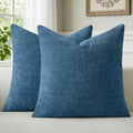 a moment Ocean Blue Chenille Throw Pillow Covers 20x20 Inch Pack of 2 Modern by amoment