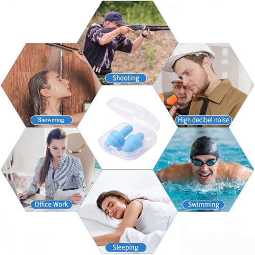 24 Pair Light Blue Ear Plugs Bulk NRR 29dB Reusable Silicone - Image 7