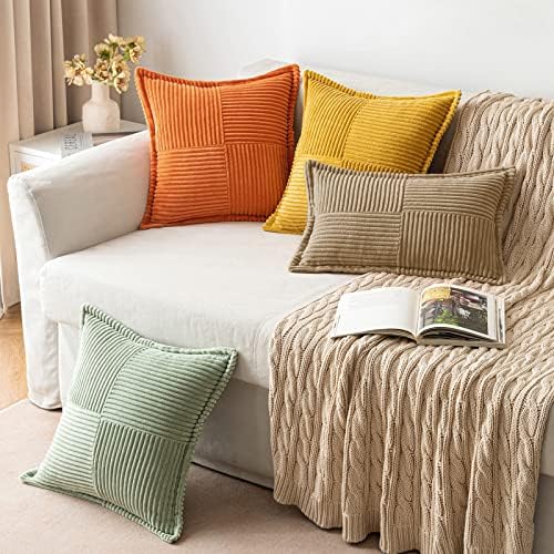 MIULEE Decorative Lumbar Throw Pillow Covers 12x20 Inch Khaki 2 Pack - Image 5