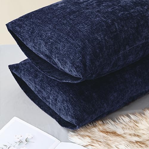 CaliTime Decorative Standard Throw Pillow Covers 26 X 20 Inches Navy Blue - Image 4