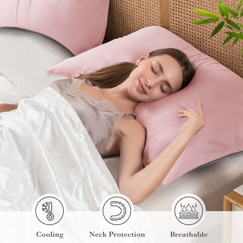 Curved Pillow Case King Size, Side Sleeper Pillow Cases Cover Cooling Rayon - Image 3