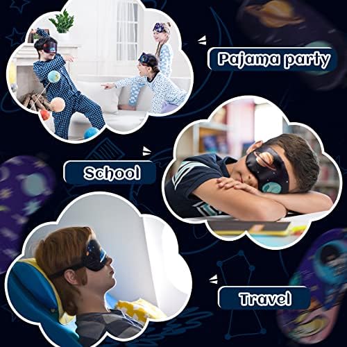 Geyoga 5 Pcs Boys Sleep Masks Planet Kids Sleeping Masks Boys Space Eye Cover - Image 4