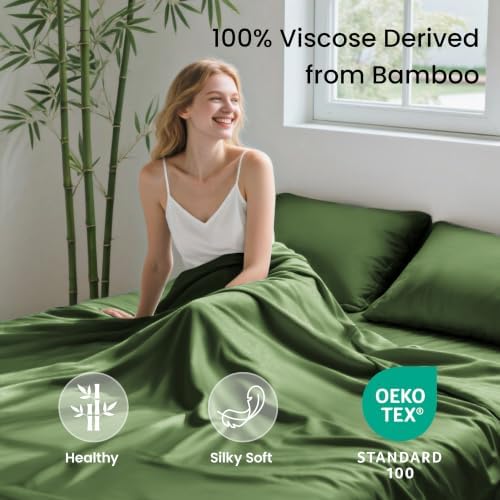 Love's cabin 3 Piece Twin Sheet Set, 100% Rayon Derived from Bamboo, Cooling & - Image 2