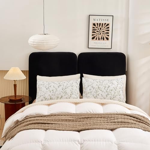 ECOCOTT Pillowcase Standard Size Set of 2, Mini Green Leaves Pattern Printed - Image 5