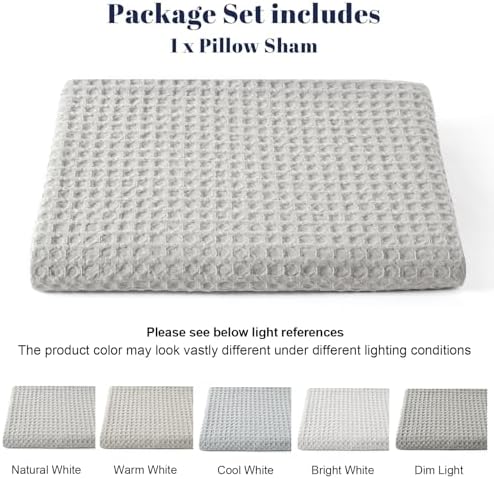 PHF Ultra Soft Waffle Body Pillowcase 20" x 54", Light Grey, No Insert - Image 5