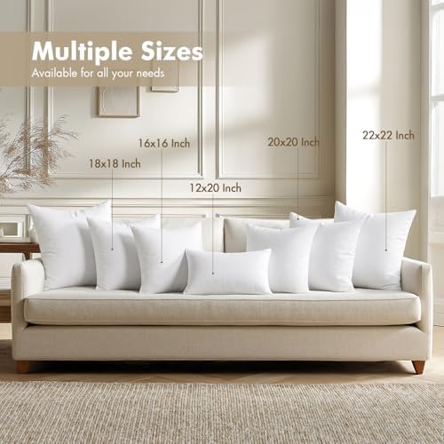 MIULEE 12x12 Pillow Inserts 4 Pack, 100% Virgin Fiber Filling Throw Pillows - Image 2
