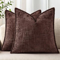 decorUhome Chenille Decorative Throw Pillow Covers 16x16 Set of 2 by decorUhome