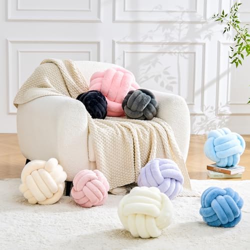 Uvvyui Knot Pillow Ball Home Decorative Pillows Round Throw Pillow - Image 4