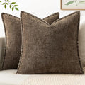 MIULEE Decorative Couch Throw Pillow Covers 20x20 Inch Brown 2 Pack by MIULEE