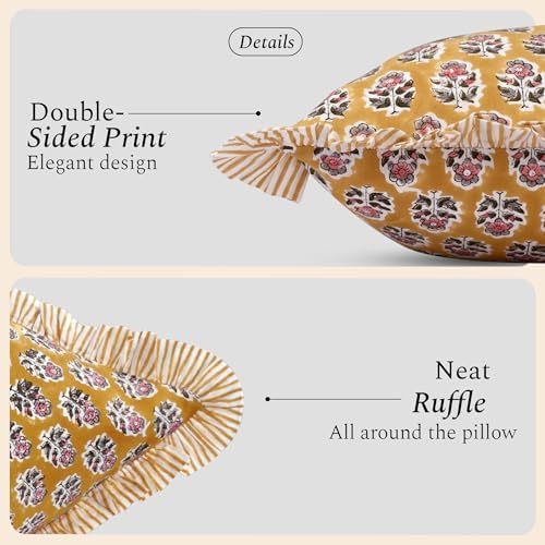 CPC Yellow Citrine Ruffle Throw Pillow Covers - Image 2