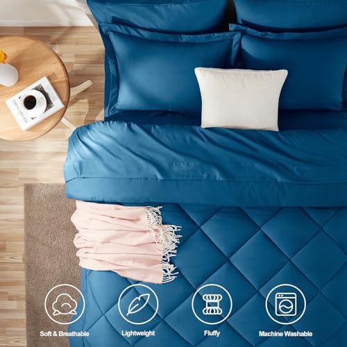 CozyLux King Comforter Set 102"x90" Teal - Image 2