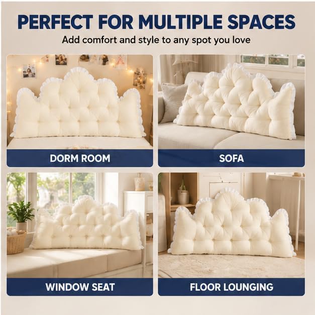 College Dorm Bed Bolster Pillow Long Reading Rectangular Headboard Pillow - Image 5
