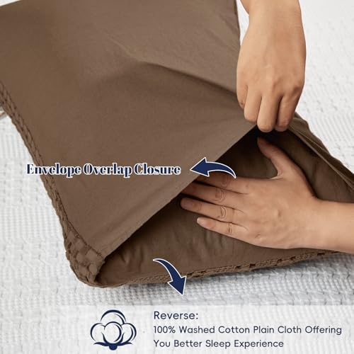 PHF Cotton Waffle Pillow Shams Cal King 20" x 40", No Insert - Image 4