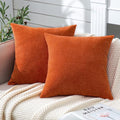 GAWAMAY Orange Chenille Throw Pillow Covers 26x26 Set of 2 by GAWAMAY