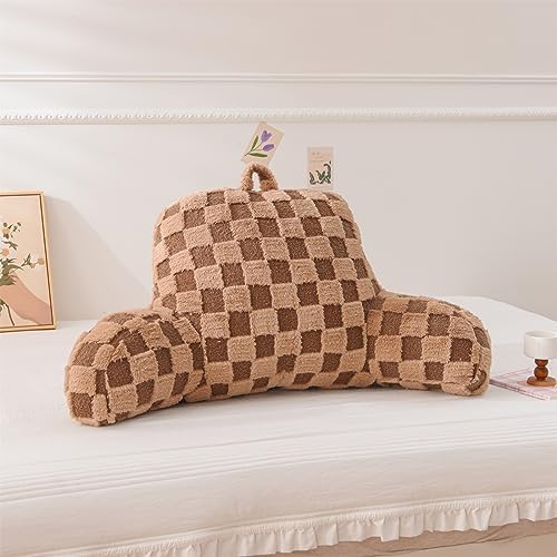 Aimuan Checkered Reading Pillow Bed Rest Wedge Backrest Checkerboard Pillow - Image 5