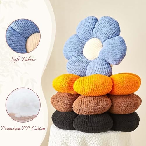 Kcvvcr Flower Throw Pillow, Soft Blue 19.6" Shaped Floor Pillow - Image 4