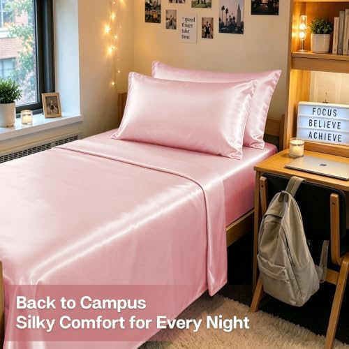 MR&HM Satin Pillowcase 2 Pack, King Size 20"x36", Light Pink - Image 5