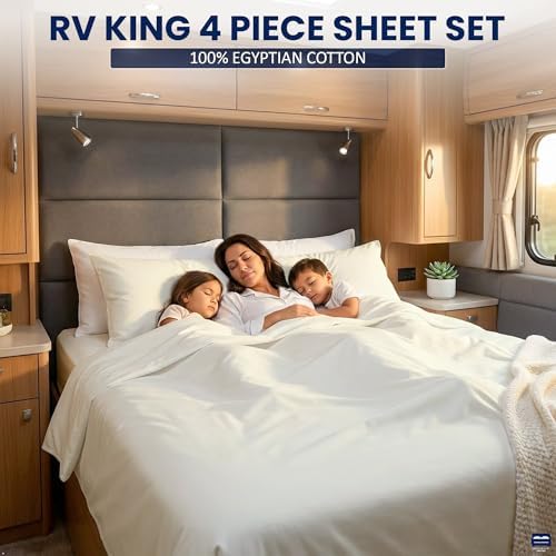 Cottingon 4 Piece RV King Sheets Fits 15" Deep, Egyptian Cotton - Image 3