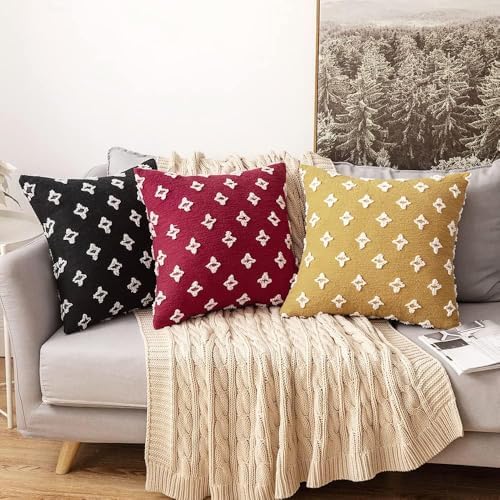 MIULEE Set of 2 Decorative Throw Pillow Covers Rhombic Jacquard Pillowcase Fall - Image 5