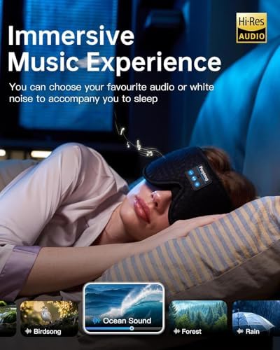 2 Pack Sleep Mask with Bluetooth Sleep Headphones Set, Sleeping Headband - Image 2