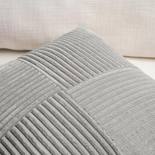 Fancy Homi 2 Packs Grey Decorative Throw Pillow Covers 22x22 Inch - Image 3