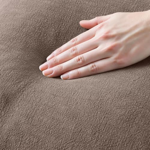 MIULEE Linen Fringe Decorative Fall Euro Pillow Covers Malt Ball 22x22 - Image 2