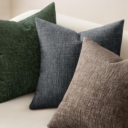 MIULEE Couch Pillow Covers Textured Chenille Home Decor 18x18 Dark Grey - Image 4