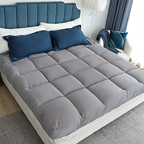 Marine Moon Mattress Topper King Cooling Pillow Top Thick Plush Pad Cover - Image 3