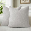 a moment Light Grey Chenille Throw Pillow Covers 16x16 Inch Pack of 2 Modern by amoment