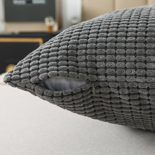Pack of 1 Corduroy Soft Soild Body Pillow Covers Set Sofa Bedroom - Image 4