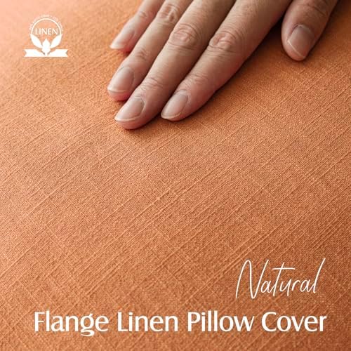 Foindtower Linen Solid Decorative Throw Pillow Covers 18x18 Dusty Orange - Image 2
