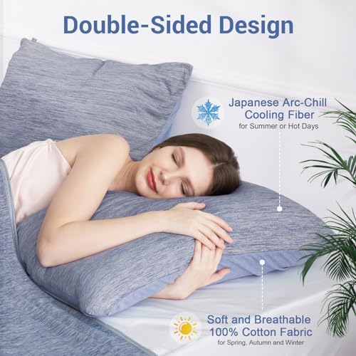 Elegear Cooling Pillow Cases for Hot Sleepers, Queen 20'' x 30'' - Image 3