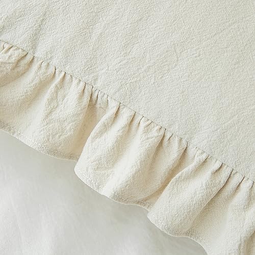 GLORY SEASON Pillow Shams Set of 2 Washed 100% Cotton Retro Ruffle Flounces - Image 6