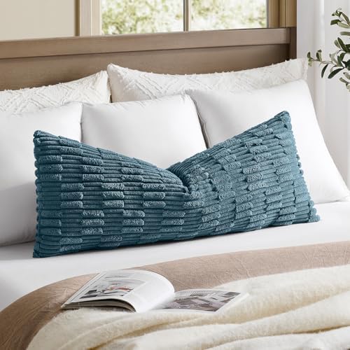 Kevin Textile 14x36 Inch Long Lumbar Pillow Cover 1 Pack Soft Plush Stripe by KevinTextile