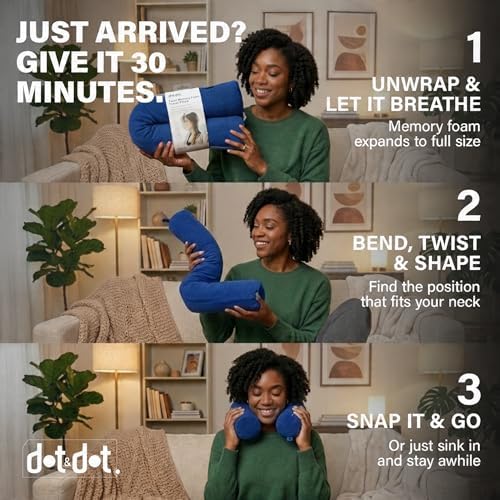 Dot&Dot Twist Memory Foam Travel Pillow, Bendable Neck Pillow - Image 5