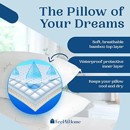 FeelAtHome 20x26inch Cooling Pillow Case, Waterproof Standard 4 Pack - Image 3