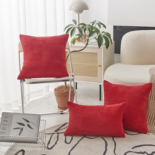 Home Brilliant Red Pillow Covers Decorative Throw Pillow Covers - Image 2