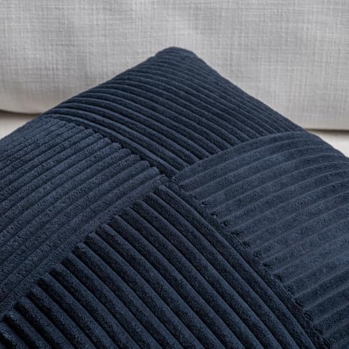 Fancy Homi 2 Packs Navy Blue Decorative Throw Pillow Covers 16x16 Inch - Image 3