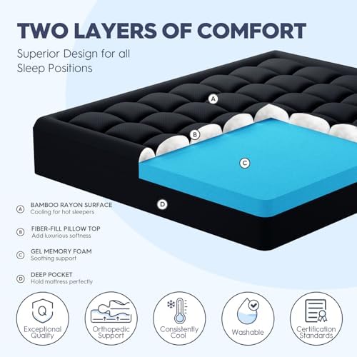 ELEMUSE 3 Inch Queen Dual Layer Memory Foam Mattress Topper - Image 2