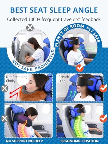 SARISUN Travel Pillows for Airplanes, Stable Head Support, Travel Essential - Image 3