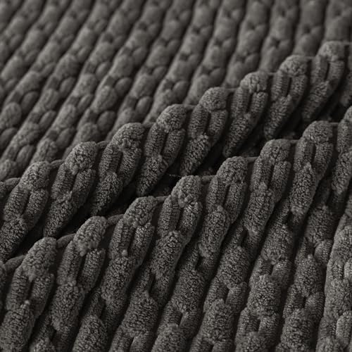 Set of 4 Dark Grey Decorative Throw Pillow Covers 20x20 Inch Corduroy Pillow - Image 5