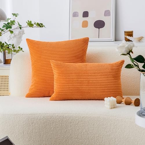 Home Brilliant Solid Accent Burnt Orange Pillow Covers Cases Solid Decorated - Image 5