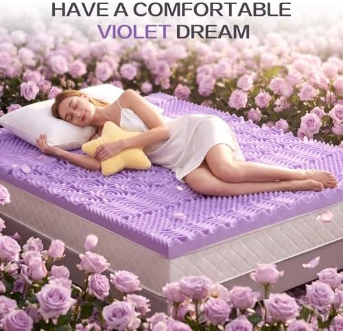 SINWEEK 2 Inch 7-Zone Memory Foam Mattress Topper Twin Size, Soft Mattress Pad - Image 6