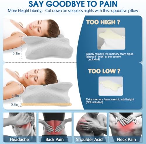 CHxxy Memory Foam Pillows, Cervical Pillow - Image 2