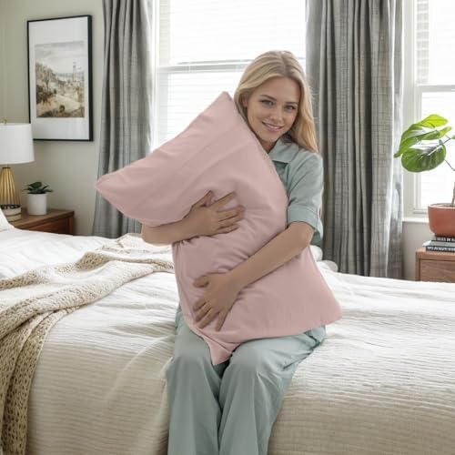 TELUS Pink Pillow Cases King Size 2 Pack, Bamboo Rayon Cooling Pillowcases - Image 3