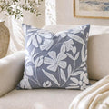 BlissBlush Decorative Throw Pillow Cover 20x20, Coastal Dusty Blue Velvet by BlissBlush