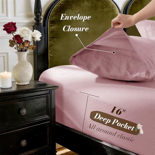 SONORO KATE 100% French Linen King Size Sheets Set, Natural Flax Bedding - Image 6